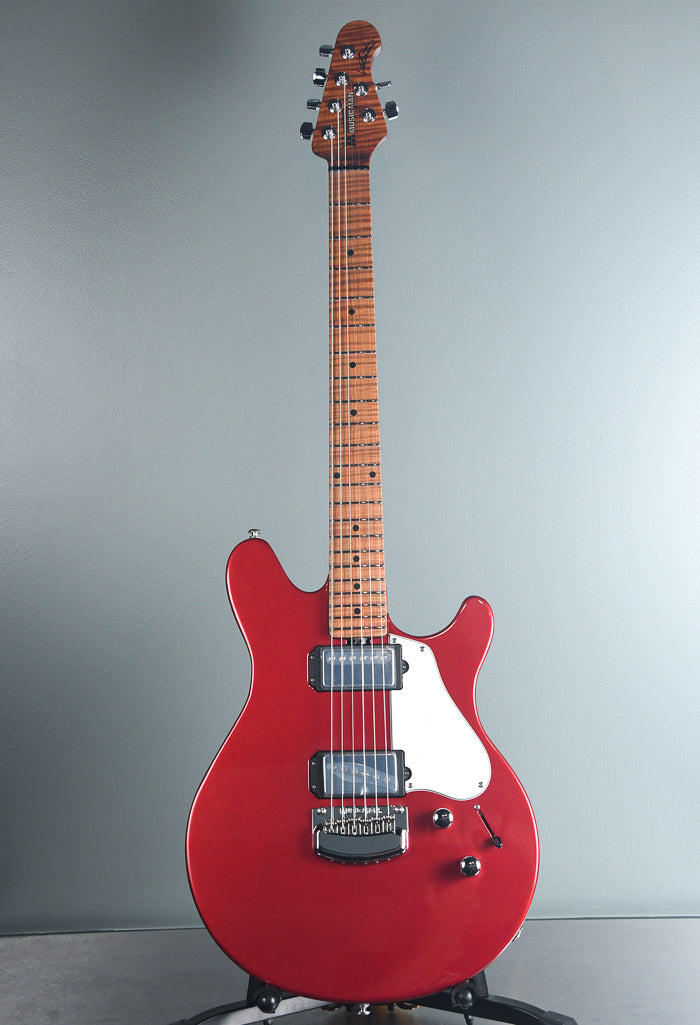 2019 Ernie Ball Music Man James Valentine Signature Guitar w/Trem, Roasted Maple Neck. Husker Red