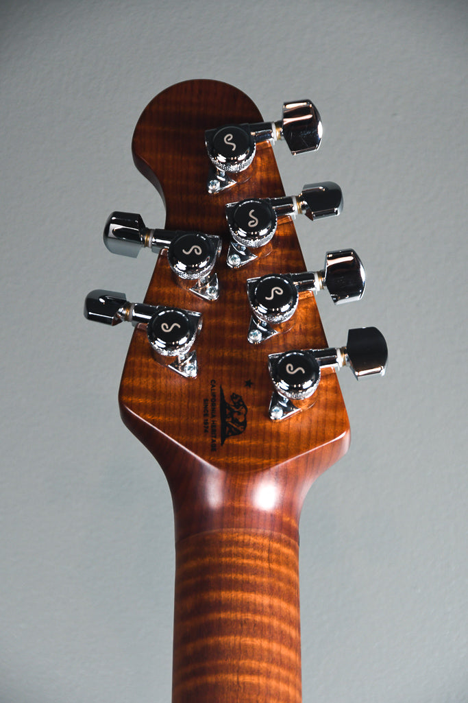 2019 Ernie Ball Music Man James Valentine Signature Guitar w/Trem, Roasted Maple Neck. Husker Red