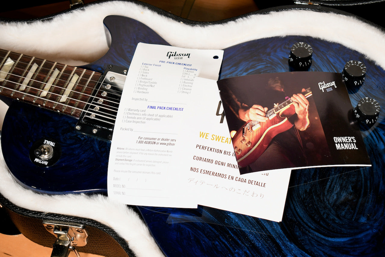 2011 Gibson Anniversary Flood Les Paul Studio Marbleized Blue Swirl