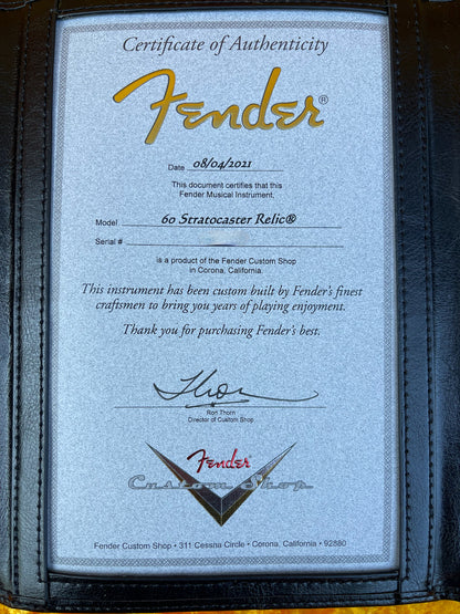 2021 Fender Custom Shop '60 Stratocaster Heavy Relic Daphne Blue