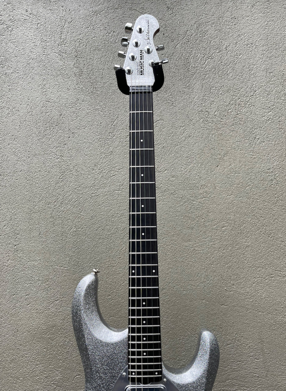 2020 Ernie Ball Music Man BFR Silhouette Silver Flake Sparkle DEMO
