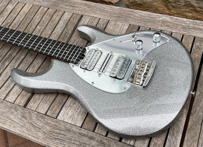 2020 Ernie Ball Music Man BFR Silhouette Silver Flake Sparkle DEMO