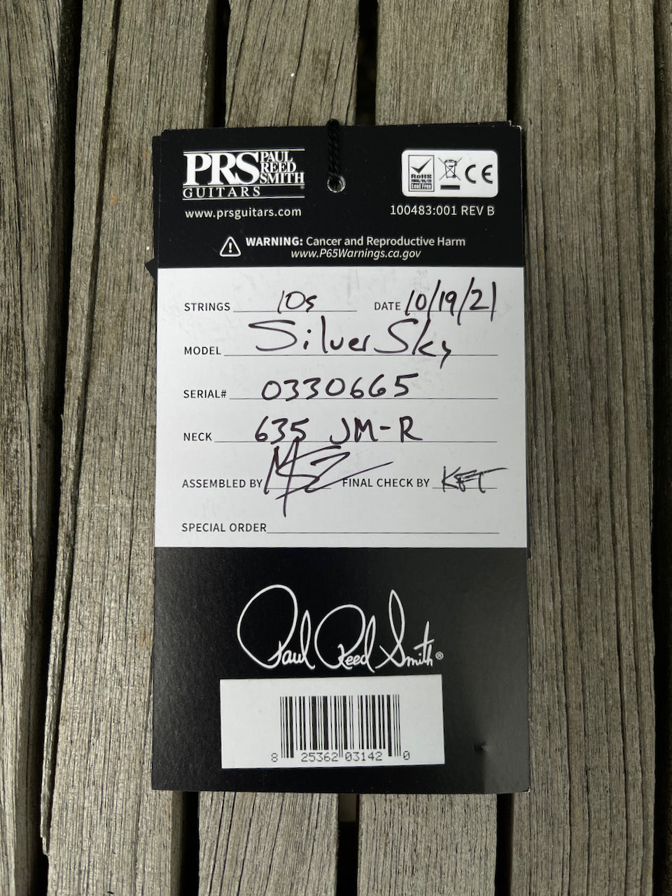 Paul Reed Smith PRS John Mayer Silver Sky Golden Mesa
