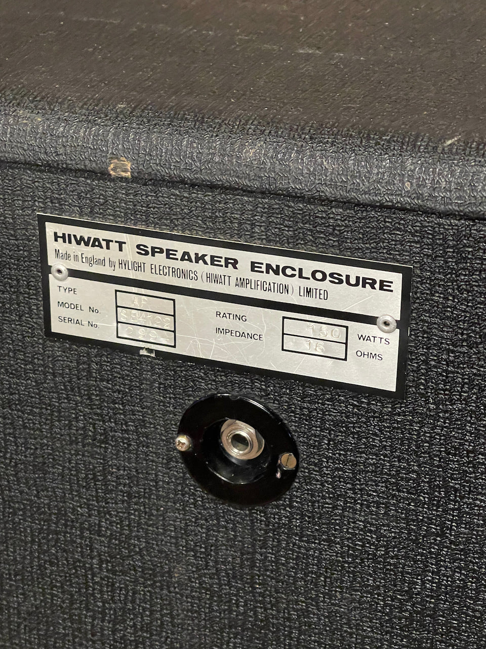 1979 HiWatt Custom 100 & 1973 HiWatt 4x12 Cabinet Black Tolex