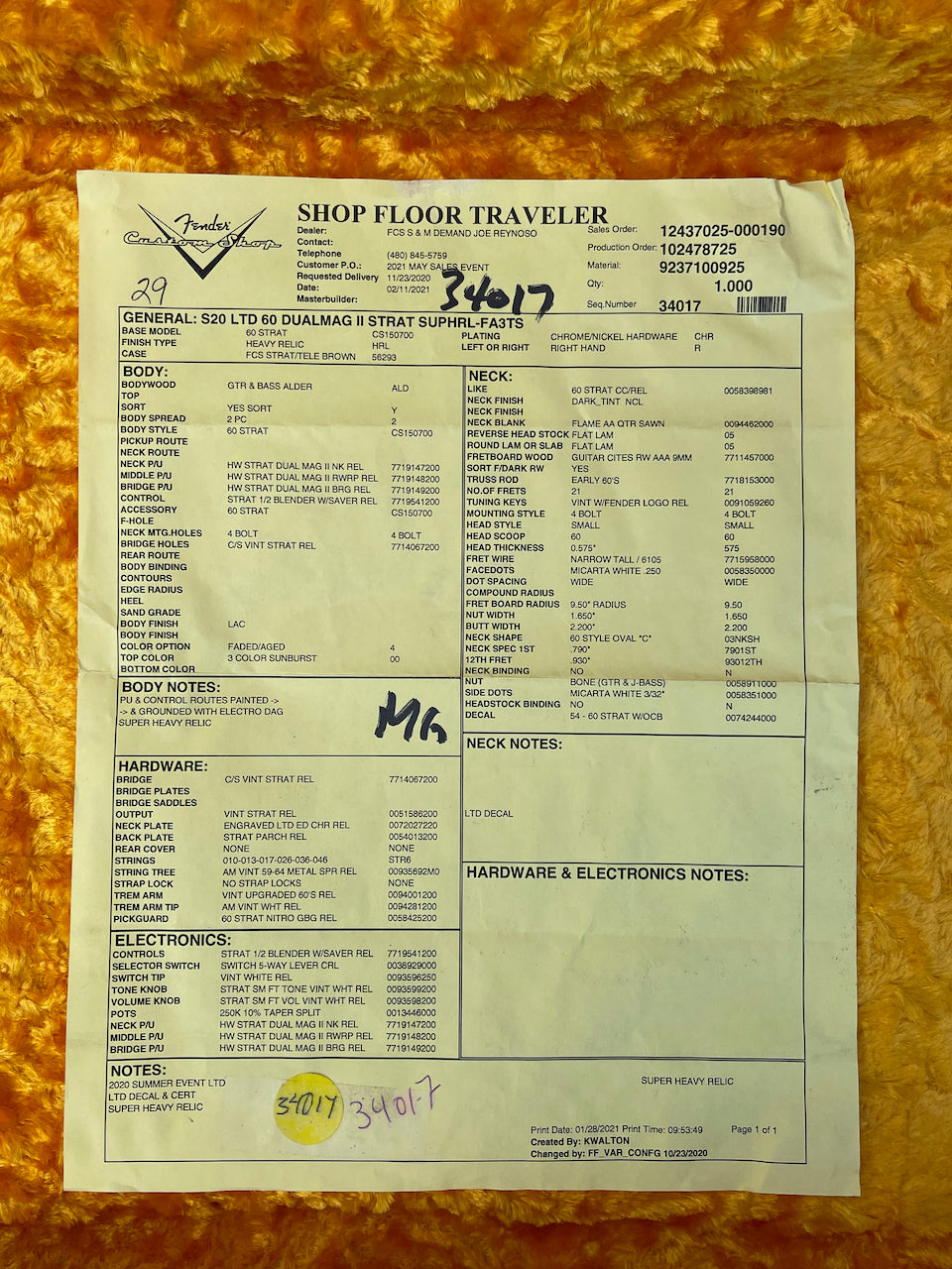 2021 Fender Custom Shop Limited Dual Mag II '60 Stratocaster Super Faded Aged 3 Tone Sunburst Heavy Relic
