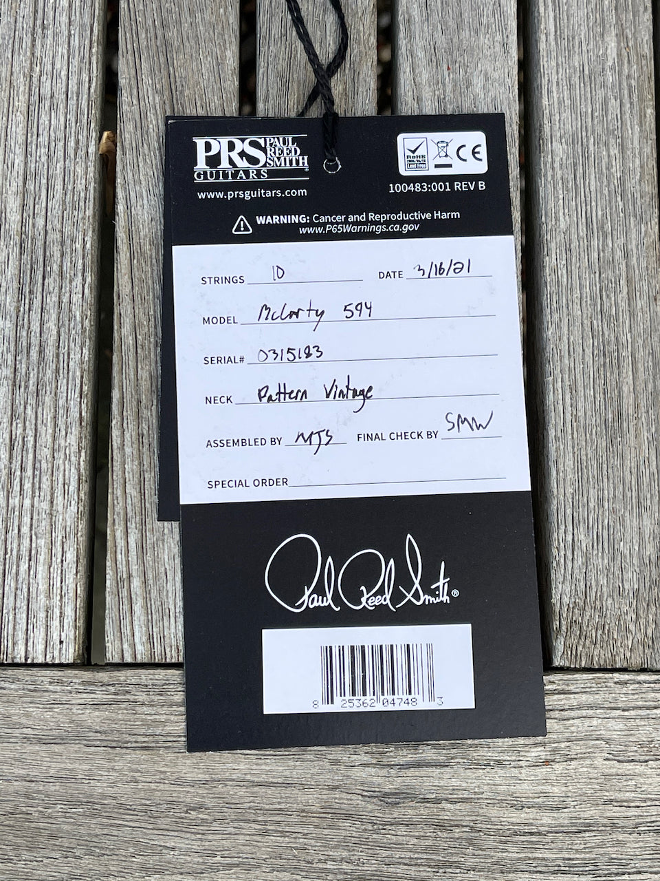 Paul Reed Smith PRS McCarty 594 Faded Blue Wrap Burst