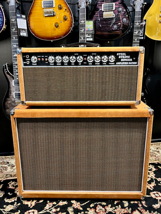Amplified Nation Steel String Singer 100 Watt Head & 2x12 Cabinet Golden Brown Suede/Oxblood Grill