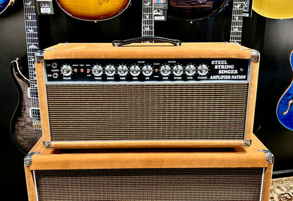 Amplified Nation Steel String Singer 100 Watt Head & 2x12 Cabinet Golden Brown Suede/Oxblood Grill