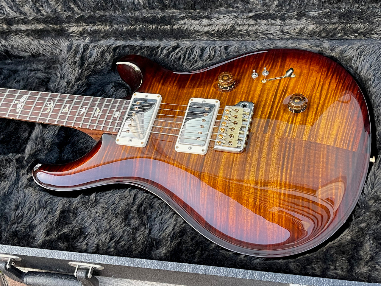 2017 PRS Paul Reed Smith Custom 24 10 Top Black Gold Burst Rosewood Neck Brazilian Board