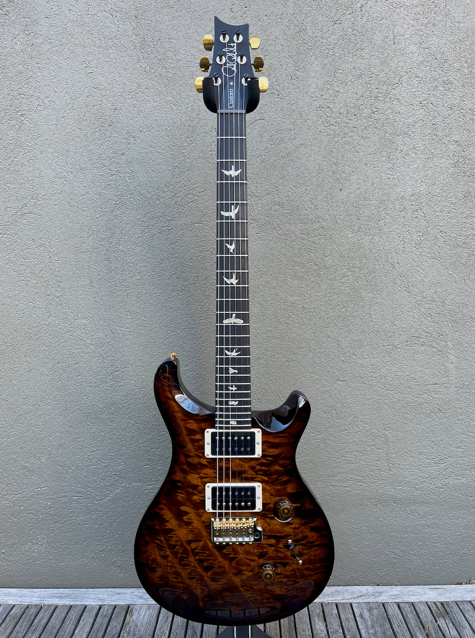 Paul Reed Smith PRS Custom 24 10 Top Quilt Black Gold Wrap Flamed Maple Neck/Ebony Board