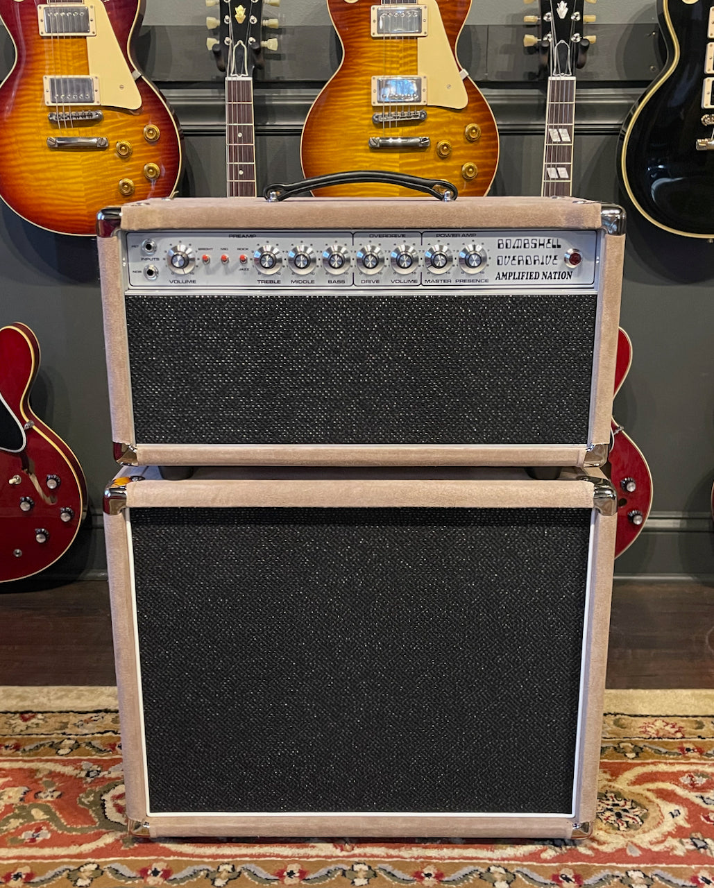 Amplified Nation Bombshell Overdrive 50 Watt Head & 1x12 Cabinet Dogwood Suede/Black Sparkle