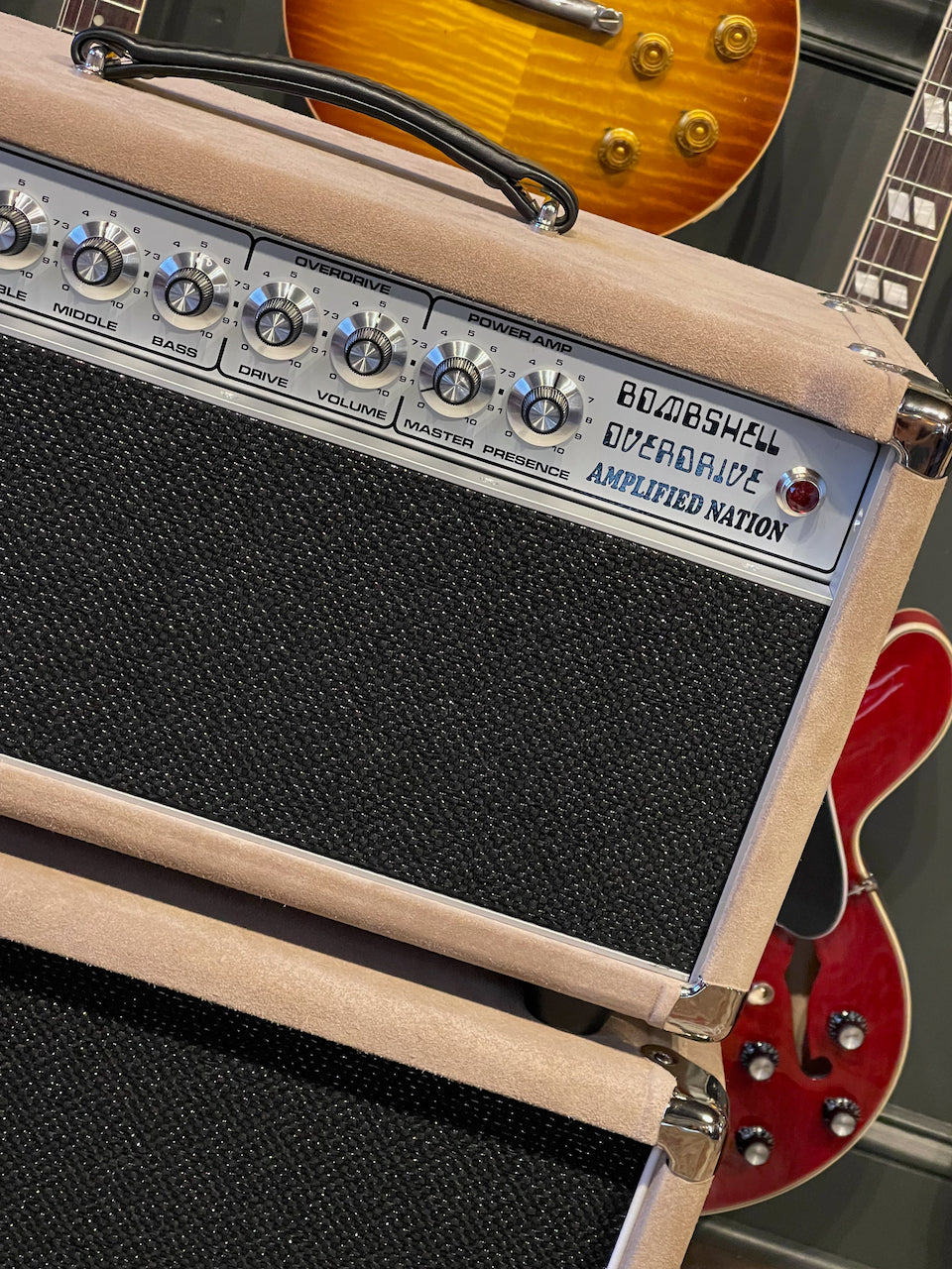 Amplified Nation Bombshell Overdrive 50 Watt Head & 1x12 Cabinet Dogwood Suede/Black Sparkle