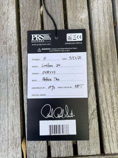 Paul Reed Smith PRS Custom 24 *Custom Color* Black Sunburst