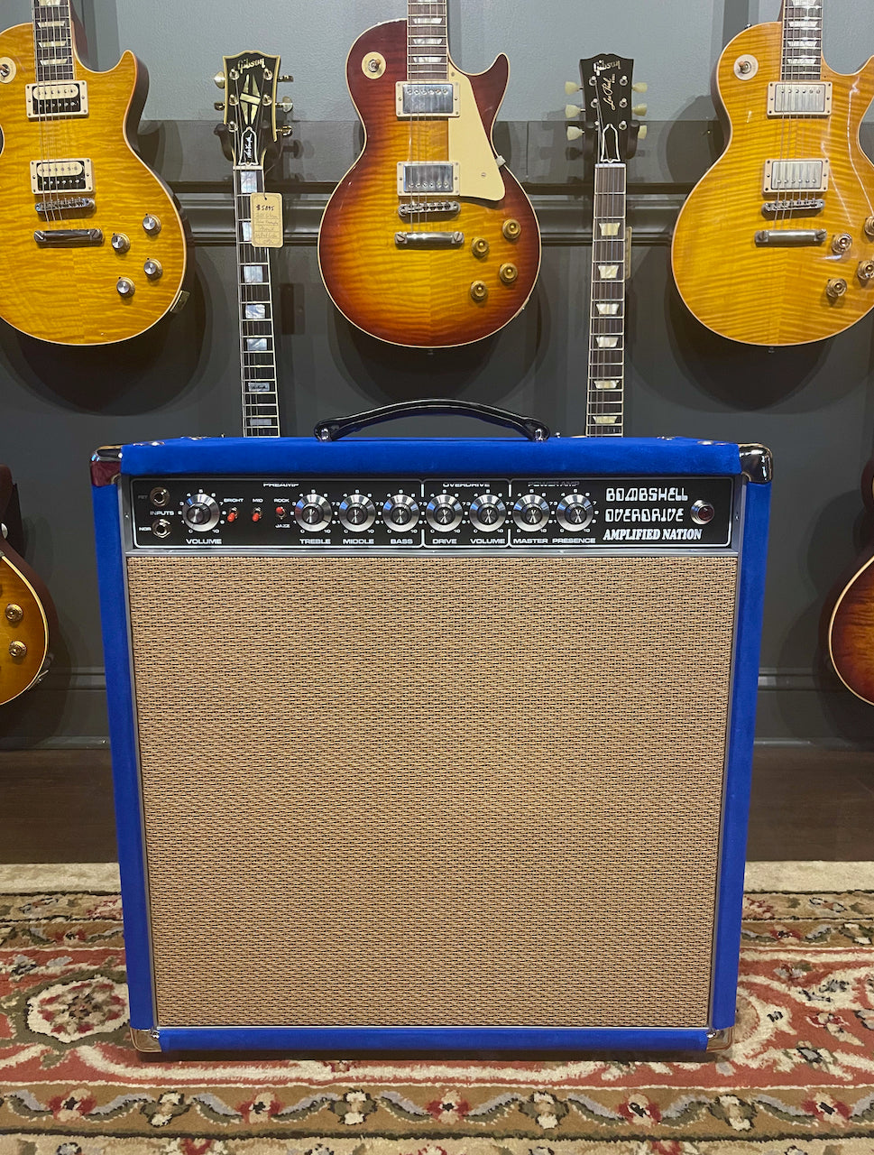 Amplified Nation Bombshell Overdrive 50 Watt EL34 Version 1x12 Combo Royal Blue Suede/Wheat