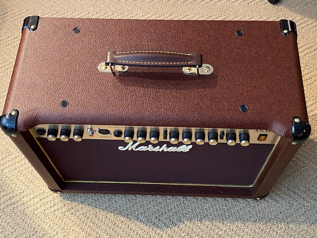 Marshall AS50D 2-Channel 50-Watt 2x8" Acoustic Guitar Combo Amp with Cover !