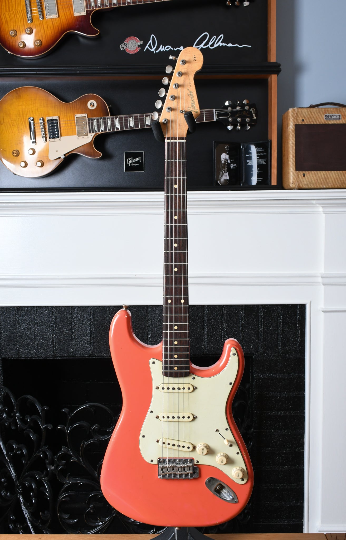 2022 Danocaster Double Cut Faded Fiesta Red