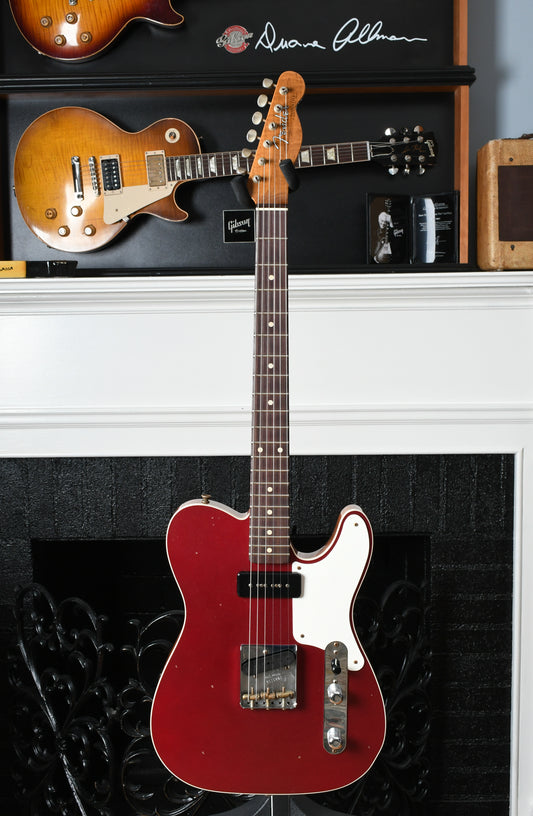 2021 Fender Custom Shop Telecaster Mahogany P-90 Journeyman Aged Firemist Red