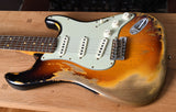 2021 Fender Custom Shop Limited Dual Mag II '60 Stratocaster Super Faded Aged 3 Tone Sunburst Heavy Relic
