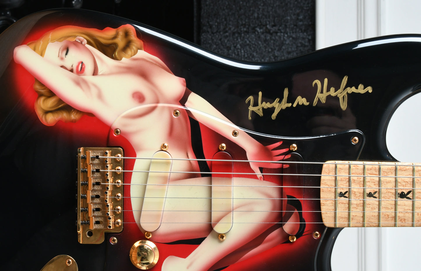 1994 Fender Playboy 40th Ann. Stratocaster Marilyn Monroe Personally Signed by Hugh Hefner
