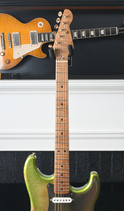 LSL Instruments Saticoy Classic S Cactus Green/ Gold Sparkle Heavy Aged "Chameleon"