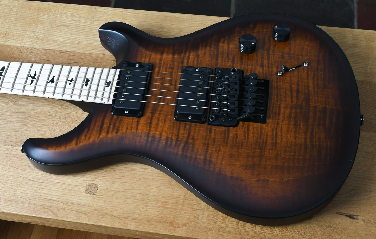 Paul Reed Smith PRS Dustie Waring CE 24 Floyd *Custom Color* Satin Burnt Amber / Black Wrap Burst