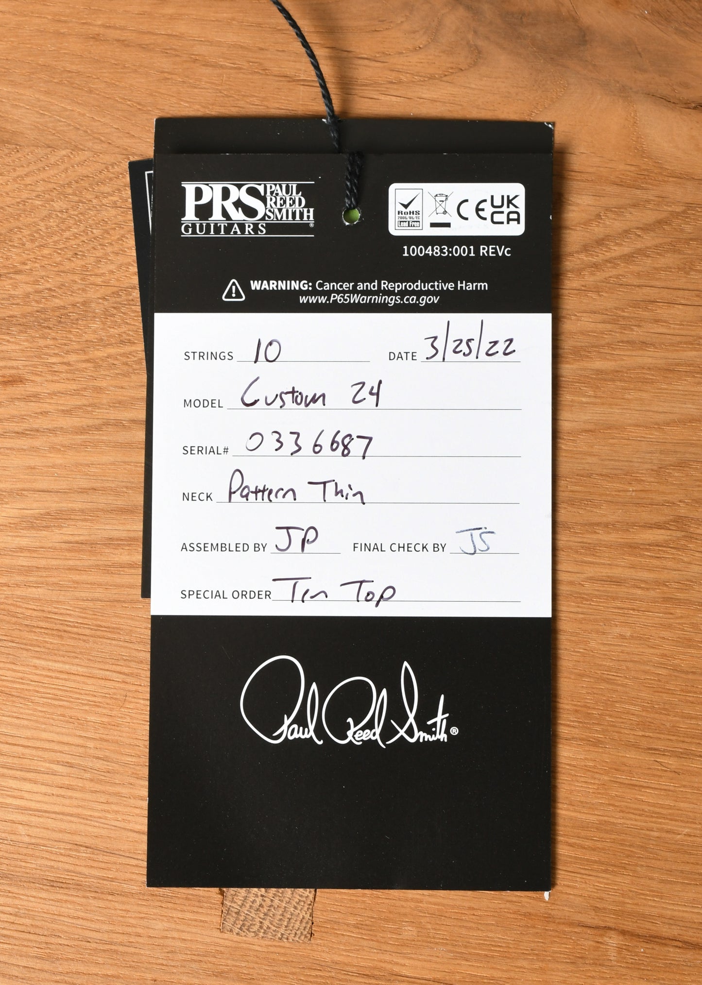 Paul Reed Smith PRS Custom 24 *Custom Color* 10 Top Aqua Blue Black Burst